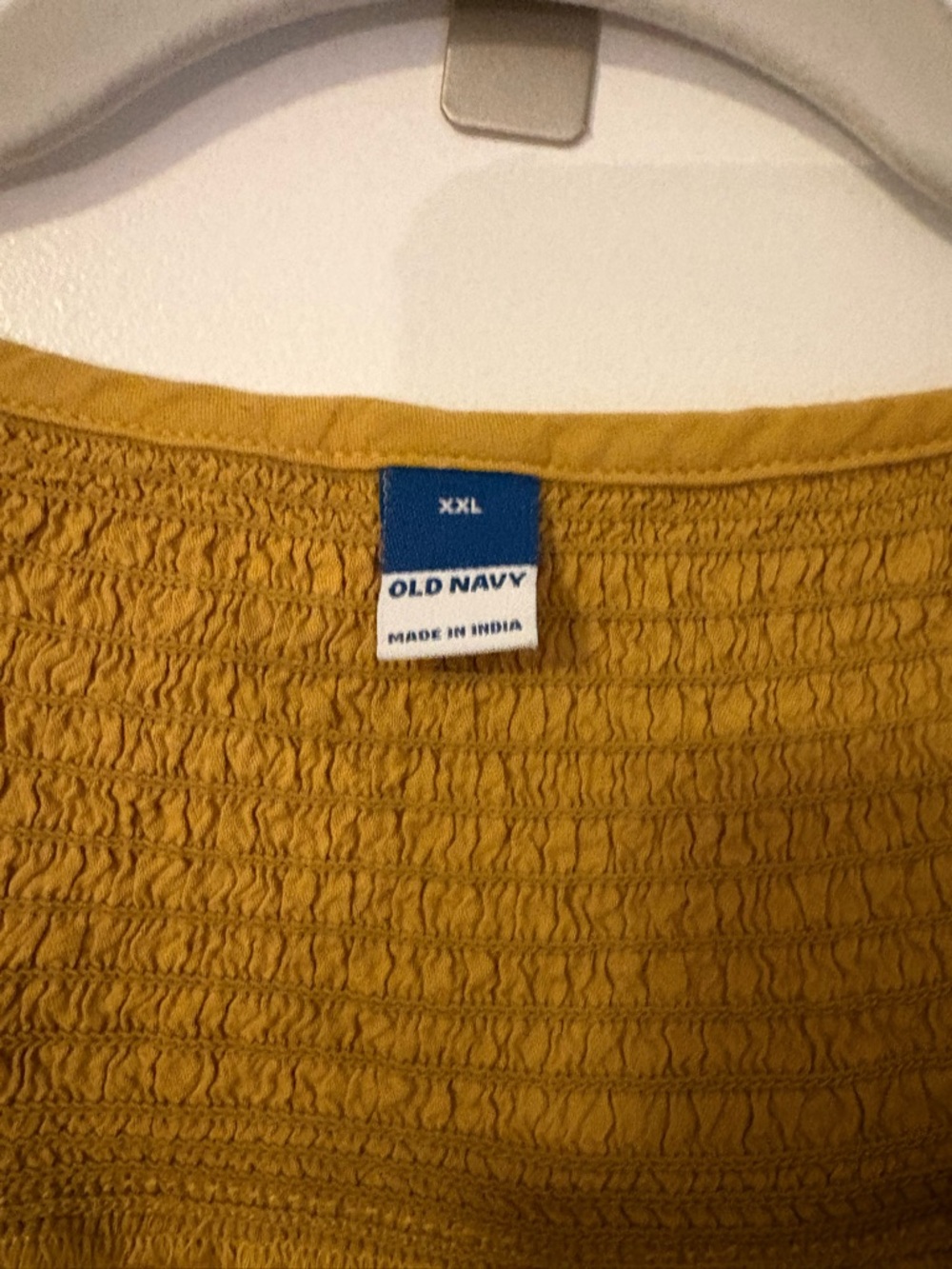 Old Navy Mustard Smocked Yoke Peasant Tunic - Picture 3 of 7